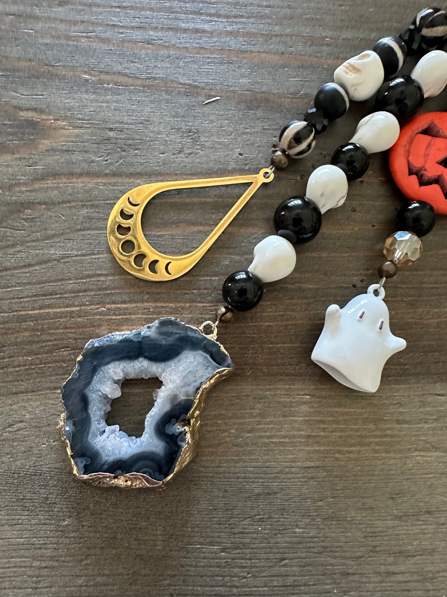 Bag Charm- Skelly with Ghost- halloween