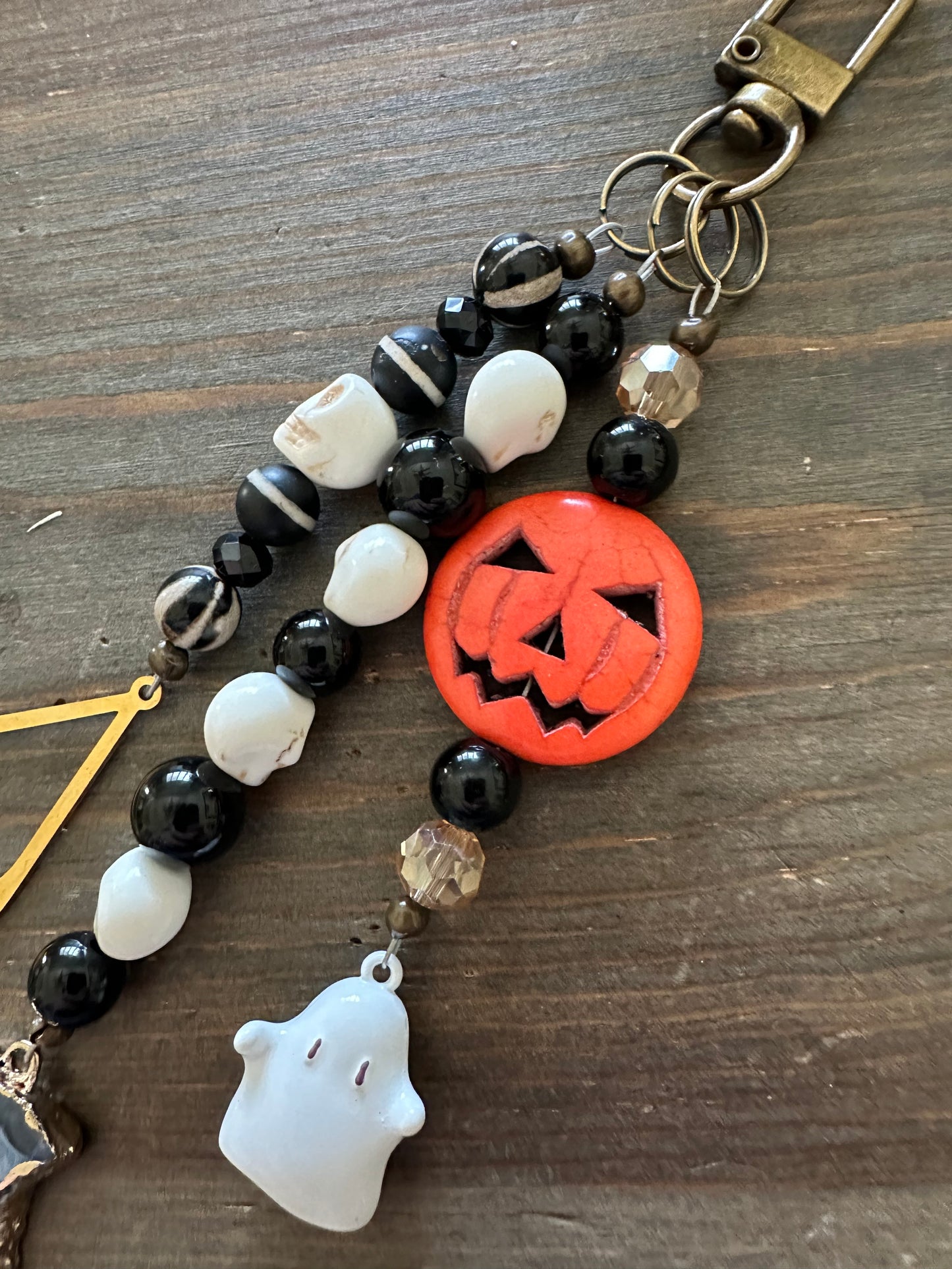 Bag Charm- Skelly with Ghost- halloween