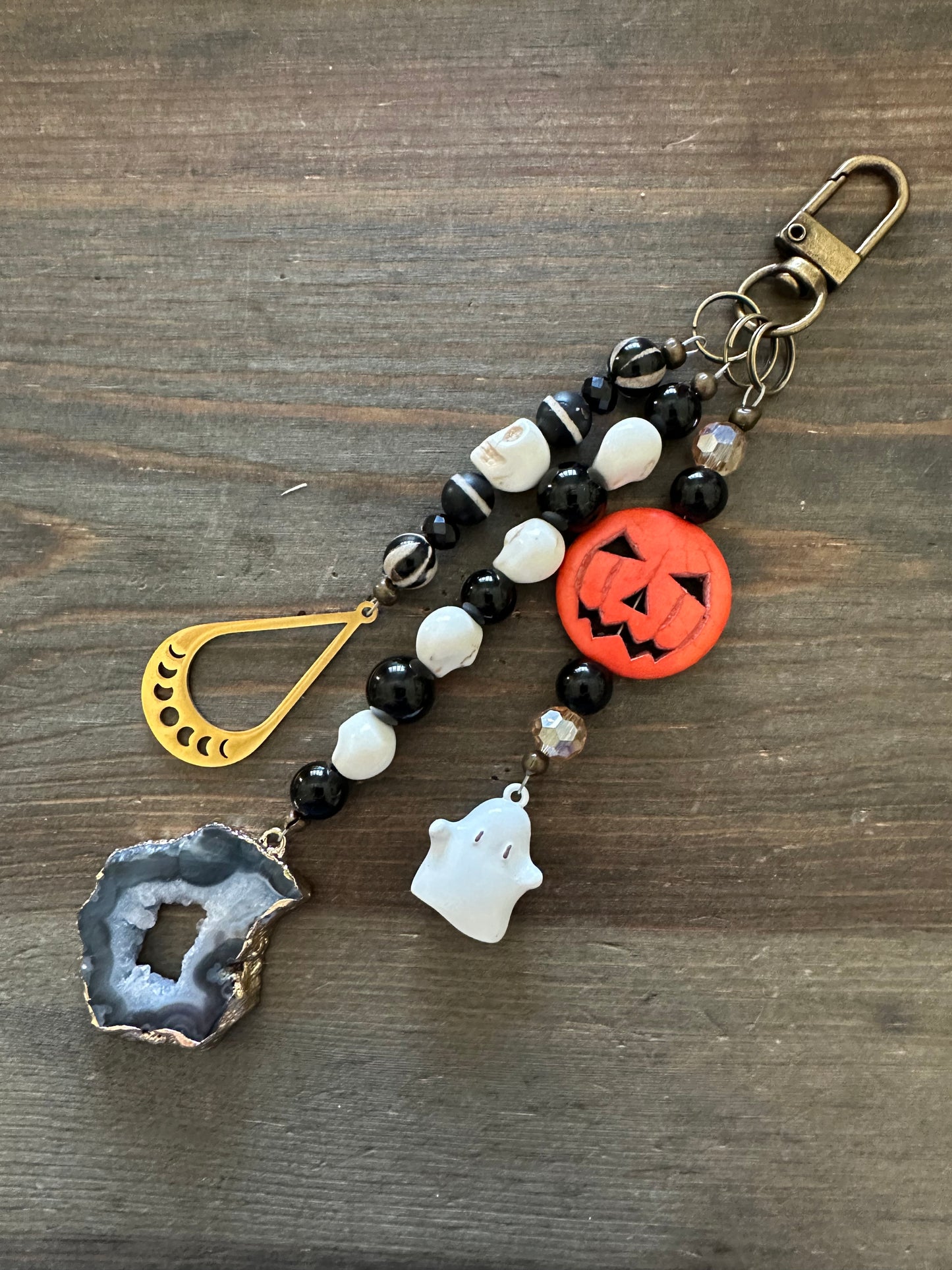 Bag Charm- Skelly with Ghost- halloween