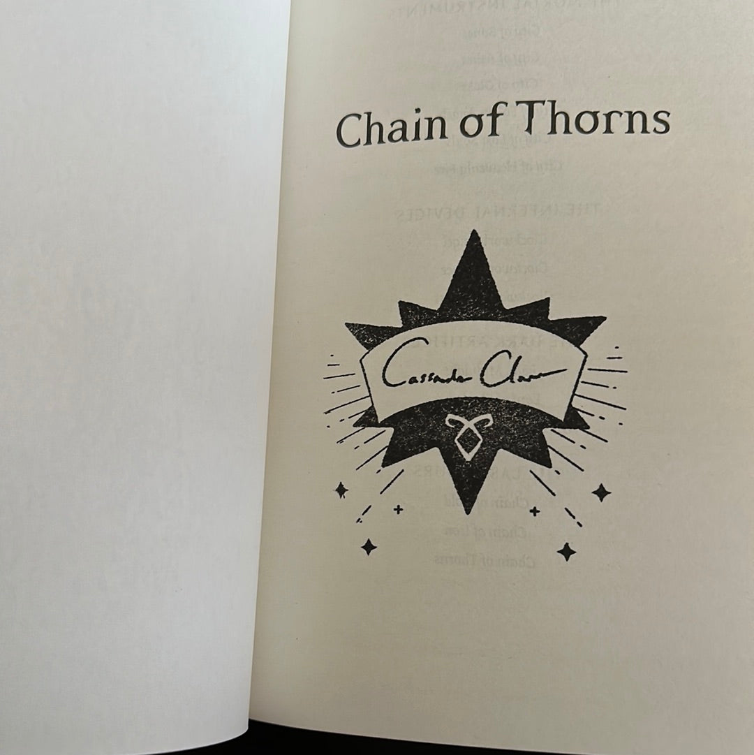 The Bookshop- Illumicrate Illustrated Cassandra Clare Chain of Thorns sprayed edges Special Edition