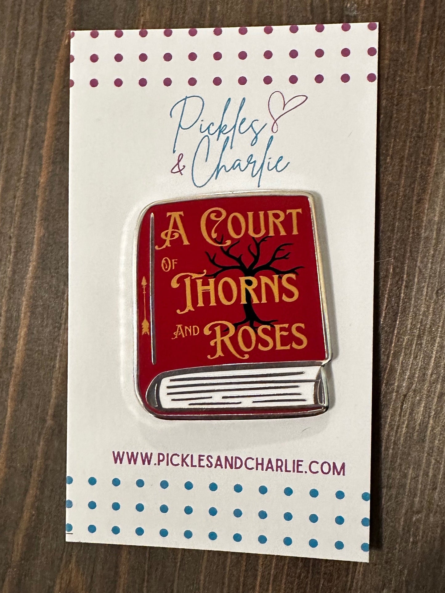 A Court of Thorns and Roses Book Enamel Pin -  (ACOTAR book 1) Officially Licensed SJM Merchandise