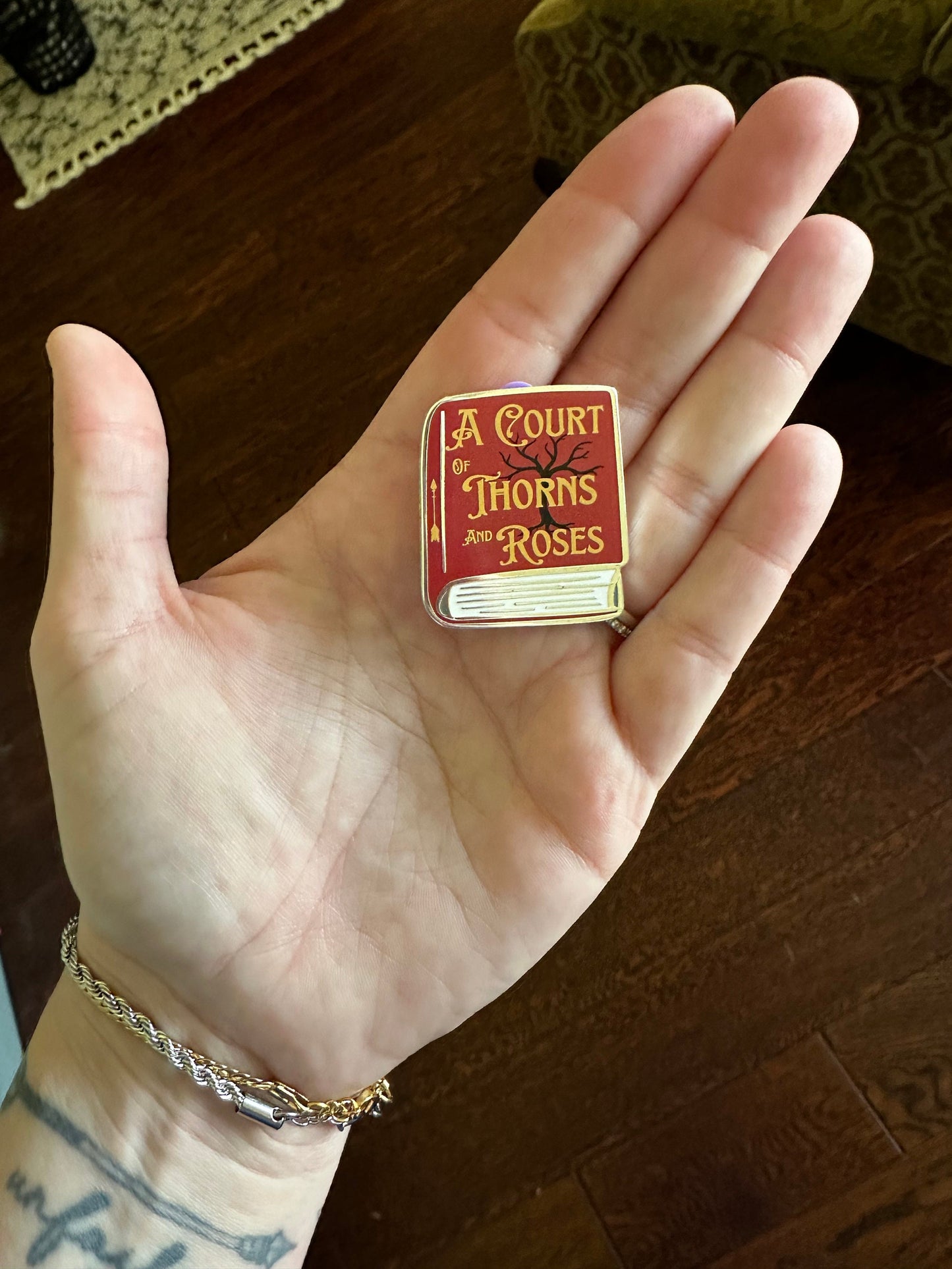 A Court of Thorns and Roses Book Enamel Pin -  (ACOTAR book 1) Officially Licensed SJM Merchandise