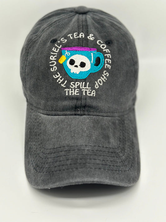 The Suriel’s Tea & Coffee Shop Embroidered Baseball Cap (preliminary design)